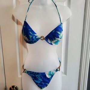 Victoria's Secret Blue Floral Bikini